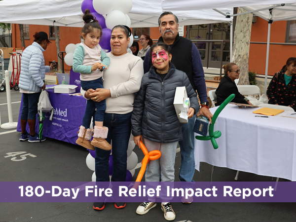 family on cover of fire relief impact report
