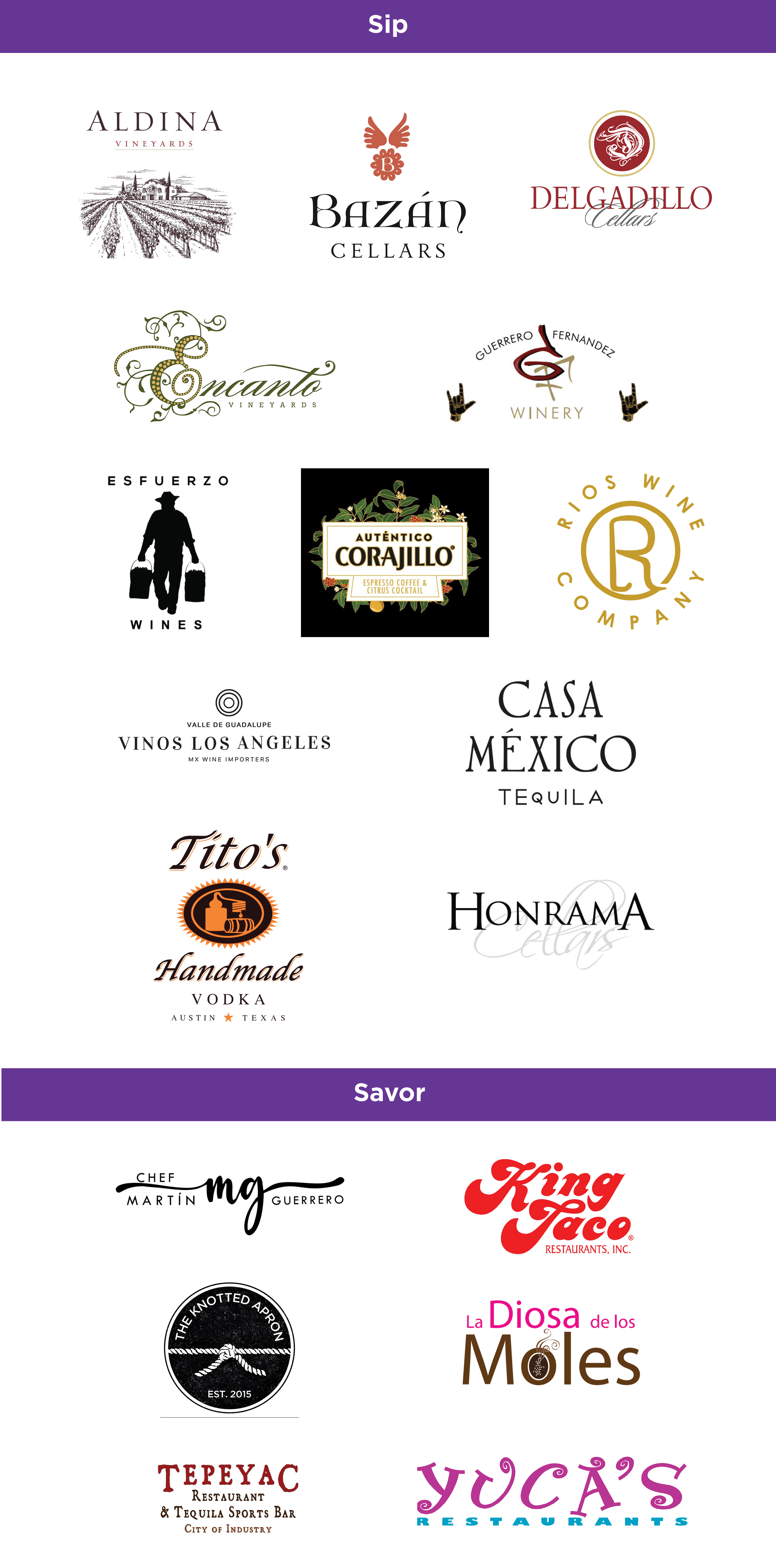 logos of restaurants and beverage companies for Tardeada