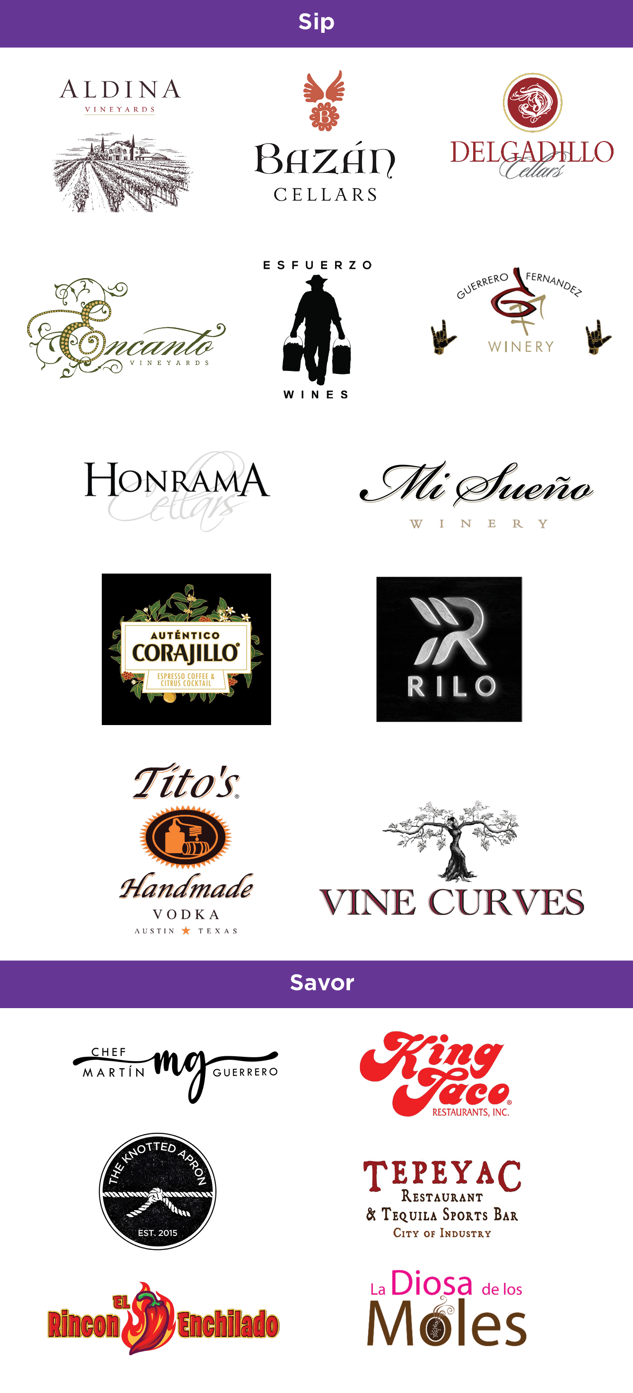 Event exhibitor logos