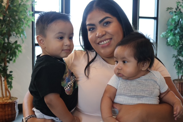 mother with two children